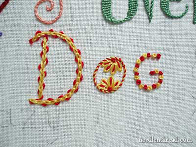 Hand Embroidered Lettering on www.needlenthread.com