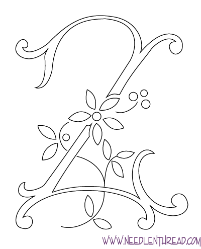 Monogram For Hand Embroidery Letter Z Needlenthreadcom