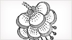 Jacobean Embroidery Pattern: Hanging Flower – Good for Goldwork, too!