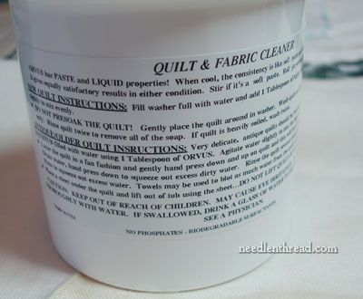 Orvus for Cleaning Vintage Linens, Needlework, Quilts, and Stuff