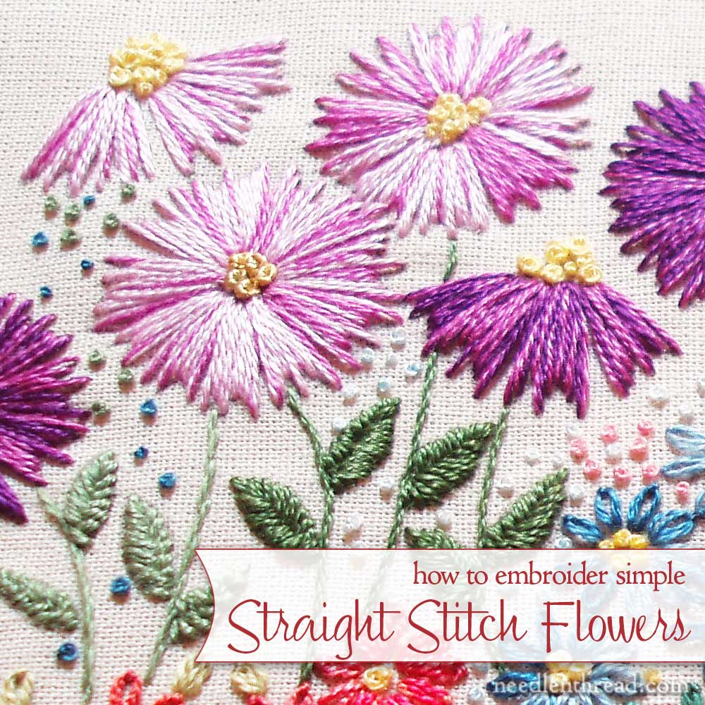 Hand embroidery,Simple Flower Embroidery Tutorial with two colors of beads  