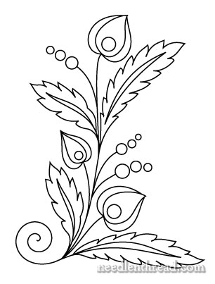 Free Hand Embroidery Pattern: Czech Inspired Folk Flowers