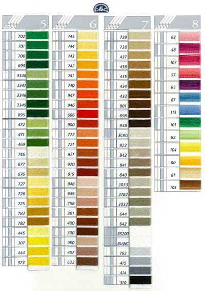 DMC Stranded Cotton Colour Chart/Shade Card