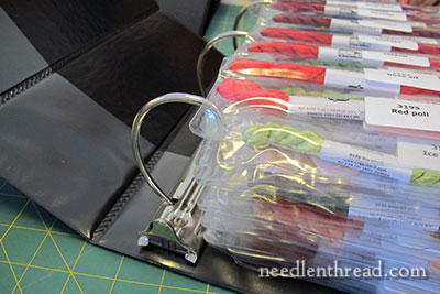 Cross stitch floss organizer sheets for binder
