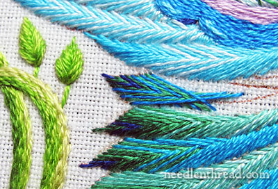 Secret Garden Embroidery: Un-Stitching & Re-Stitching Some Feather –