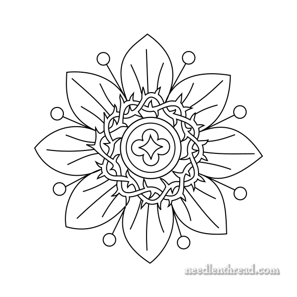 Small Passion Flower – Free Hand Embroidery Pattern –