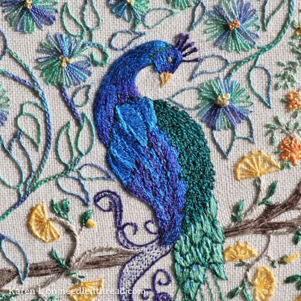 Coloring Book Embroidery – A Glorious Peacock! – NeedlenThread.com