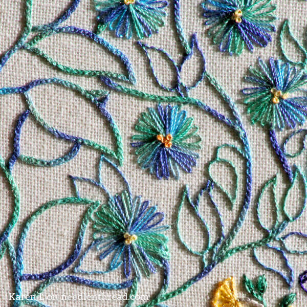 Coloring Book Embroidery – A Glorious Peacock! –