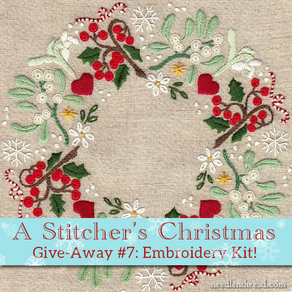 A Stitcher's Christmas #7: Christmas Wreath Embroidery Kit! –