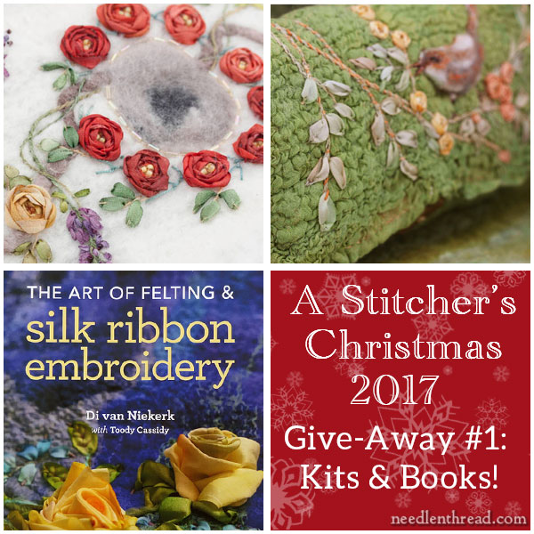 Stitcher's Christmas 2017 Give-Away 1: Ribbon Embroidery on Felt