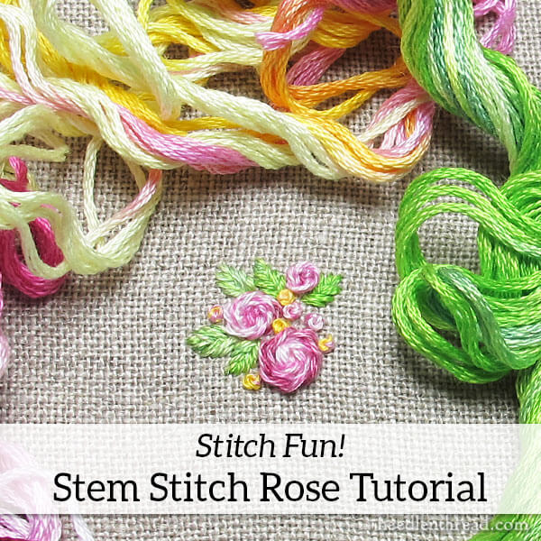 Stitch Fun! Stem Stitch Rose Tutorial –