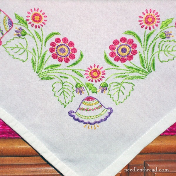 The Back of Embroidery on a Flour Sack Towel –