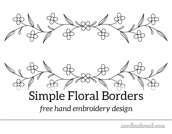 Simple Floral Borders – Free Hand Embroidery Design