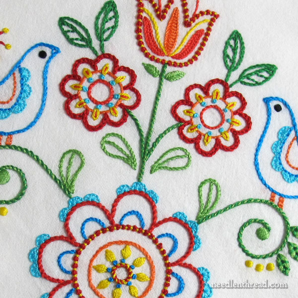 Tulips & Tweets – Embroidered Folk Designs –