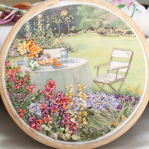 Rosette Rose Mini Circle Monogram Frame Machine Embroidery Design Spring