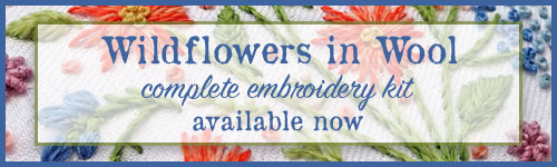 wildflowers in wool complete embroidery kit available now